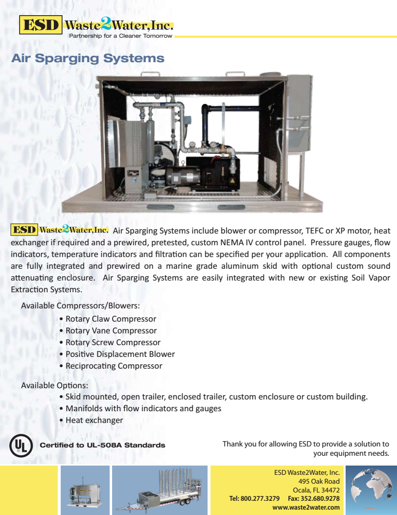 Air Sparging - Custom Systems | ESD Waste2Water